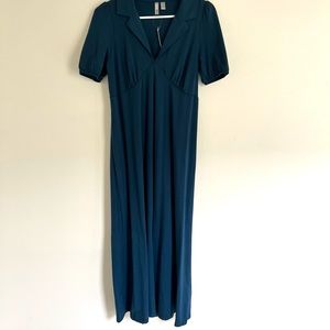 Blue ASOS Maternity Midi Tea Dress